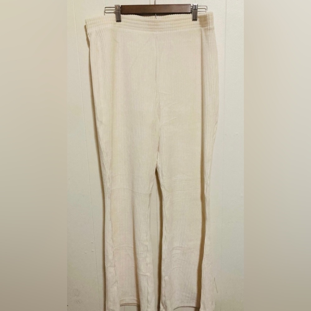 Aerie Groove On Velour Rib Flared High Rise Pants Size XL - Picture 5 of 13